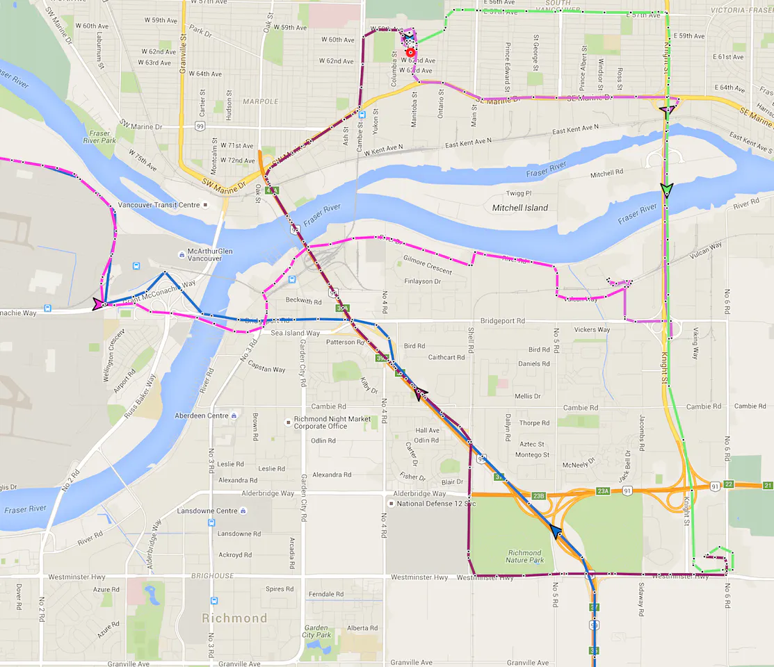 tracker map with paths