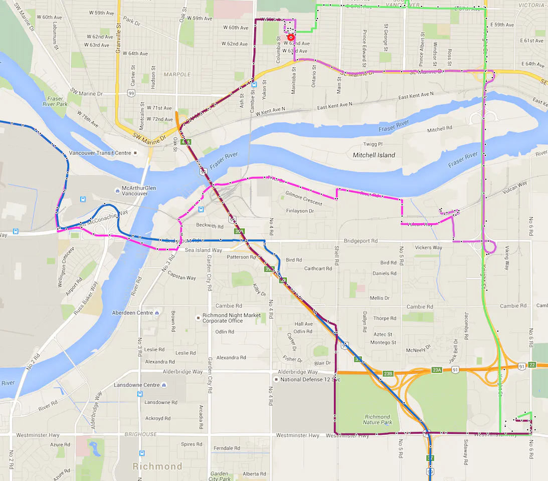 tracker map with paths